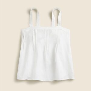 J.Crew White Bow Back Linen Top